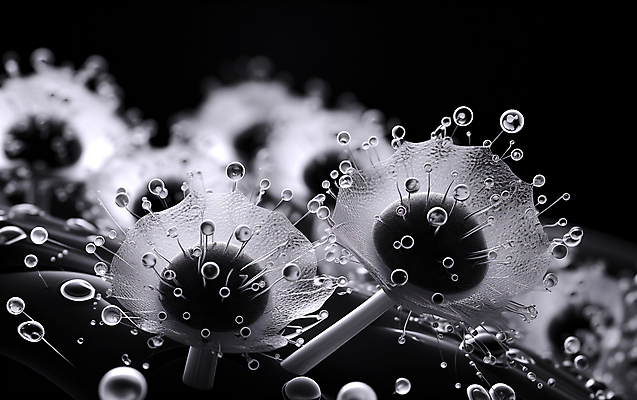 JPG 편집이미지 꽃 현미경 근접촬영 사람없음 물방울 확대 디지털합성 수분_꽃가루 편집실사 AI컴퓨터그래픽 AI콘텐츠 식물 뷰포인트 실험기구 CG 파일형식