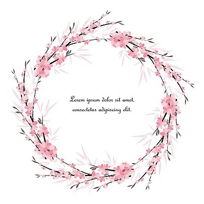 EPS 해외이미지 꽃 일러스트 프레임 사람없음 벚꽃 해외202004 해외일러스트 식물 파일형식 벡터