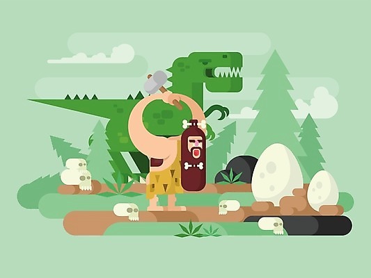 EPS 해외이미지 전신 나무 남자 일러스트 뼈 해골 한명 들기 성인 초록색 망치 원시인 원시시대 공룡알 티라노사우루스 성인남자한명만 벡터 해외202004 해외일러스트 일러캐릭터 식물 캐릭터 1 컬러 모션 사람 알 공구 역사 육식공룡 남자한명만 성인남자만 파일형식