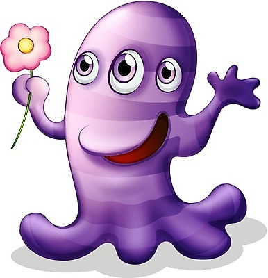 EPS 해외이미지 캐릭터 꽃 일러스트 사람없음 보라색 잡기 몬스터 해외202004 해외일러스트 일러캐릭터 식물 컬러 모션 파일형식 벡터