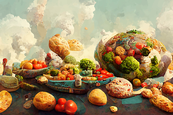 JPG 해외이미지 그릇 음식 과일 일러스트 식탁 요리 사람없음 축제 해외202309 해외일러스트 식기 탁자 파일형식