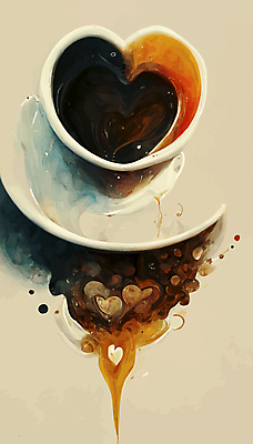 JPG 해외이미지 커피 일러스트 사람없음 카페 하트 빈티지 커피잔 그림 복고 해외202309 해외일러스트 모양 음료 컨셉 잔 상점 파일형식