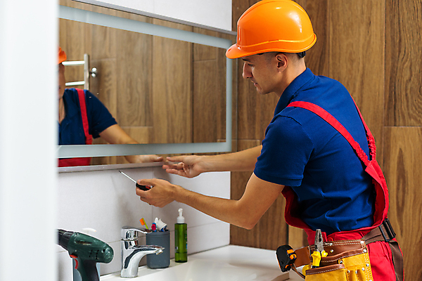 포토 JPG 해외이미지 남자 유니폼 노동자 한명 상반신 성인 거울 욕실 업무 수리 청소 유지 샤워실 성인남자한명만 해외202309 해외포토 직업 1 옷 사람 작업 샤워시설 남자한명만 성인남자만 파일형식