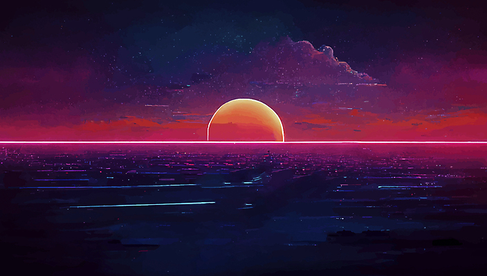 포토 JPG 해외이미지 포스터 하늘 사람없음 태양 네온 사이버펑크 해외202309 해외포토 자연요소 파일형식 SF