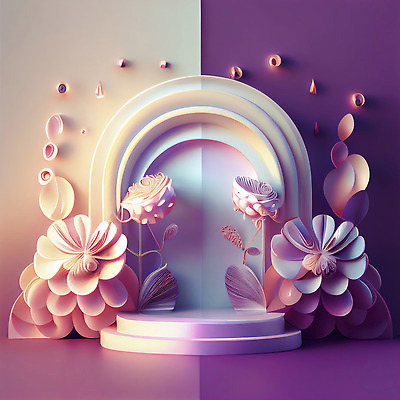 포토 JPG 해외이미지 꽃 프레임 사람없음 보라색 화려 우아함 단상 해외202309 해외일러스트 해외포토 식물 컬러 컨셉 파일형식