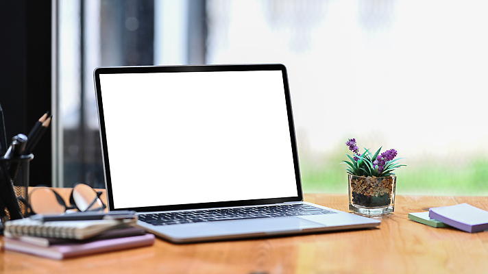 포토 JPG 해외이미지 꽃 화분 안경 사람없음 노트북 펜 다이어리 포스트잇 연필꽂이 목업 카피스페이스 해외202309 해외포토 식물 잡화 문구용품 전자제품 필기구 사무용품 공백 메모지 파일형식