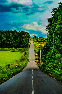 포토 JPG 해외이미지 도로 자연 하늘 사람없음 뷰티 일본 홋카이도 평야 해외202309 해외포토 아시아 길 교통시설 생태계 파일형식