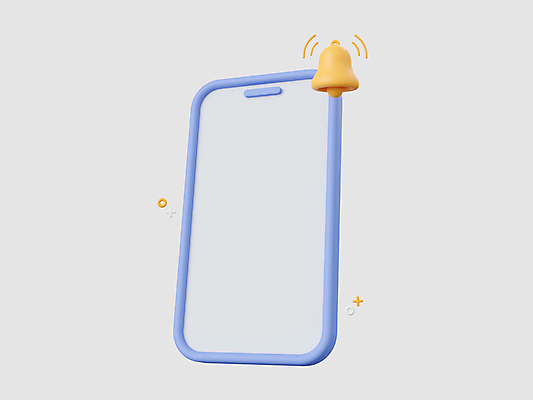 JPG 해외이미지 일러스트 모바일 사람없음 스마트폰 3D 종 알림 흰배경 소셜네트워크 해외202309 해외일러스트 백그라운드 핸드폰 스마트기기 흰색 디지털합성 파일형식