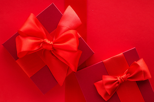 포토 JPG 해외이미지 리본 백그라운드 포장 선물 사람없음 빨간색 상자 화려 카피스페이스 해외202309 해외포토 컬러 컨셉 공백 파일형식