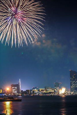 포토 JPG 해외이미지 백그라운드 밤하늘 폭죽 불꽃놀이 사람없음 야외 건물 빛 반짝임 도시풍경 고층빌딩 발광 해외202309 해외포토 건축물 모션 놀이 하늘 풍경 빌딩 도시 야간 파일형식