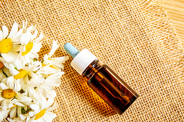 포토 JPG 해외이미지 사람없음 하이앵글 오일 아로마테라피 내추럴 에센스 오일병 캐모마일 해외202309 해외포토 꽃 음식 뷰포인트 화장품 허브 테라피 파일형식