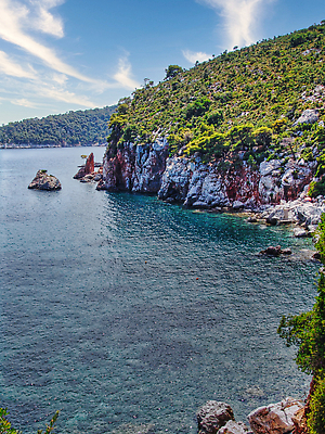 포토 JPG 해외이미지 모래 파도 바다 섬 여행 하늘 휴가 휴식 산 사람없음 물 햇빛 태양 맑음 수영 조약돌 만 그리스 해외202309 해외포토 자연요소 유럽 컨셉 날씨 돌_바위 수상스포츠 파일형식