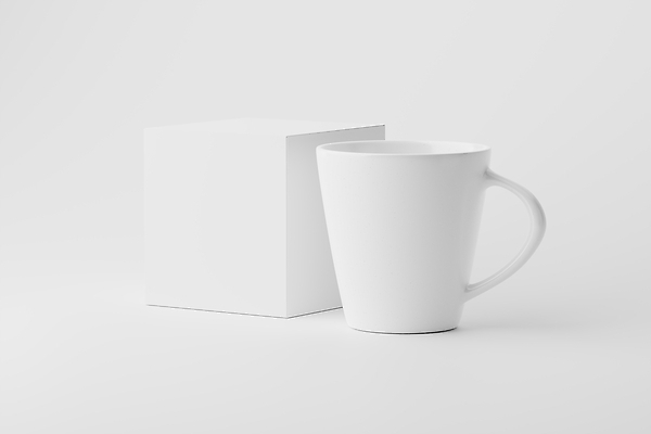 포토 JPG 해외이미지 사람없음 상자 3D 머그컵 흰색 오브젝트 목업 해외202309 해외포토 컬러 컵 디지털합성 파일형식