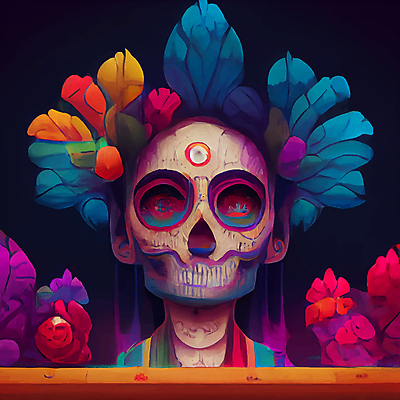 포토 JPG 해외이미지 전통 문화 컬러 벽지 멕시코 미술 사람없음 컬러풀 죽음 제단 해골모형 해외202309 해외포토 북아메리카 문화예술 모형 파일형식
