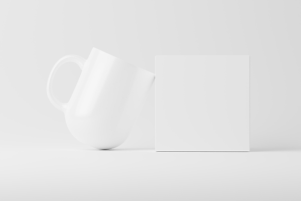 포토 JPG 해외이미지 사람없음 상자 3D 머그컵 흰색 오브젝트 목업 해외202309 해외포토 컬러 컵 디지털합성 파일형식