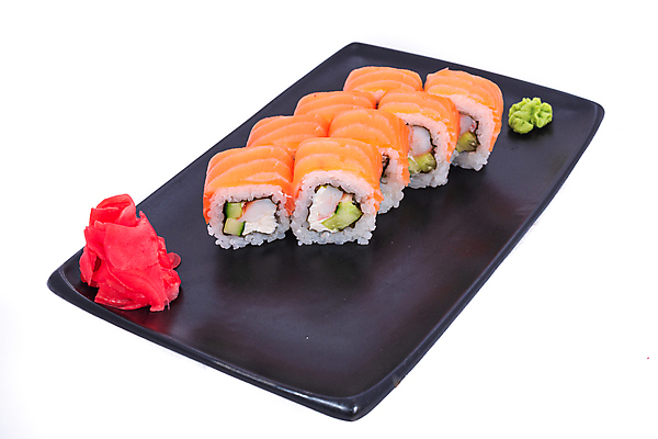 포토 JPG 해외이미지 접시 오이 사람없음 고추냉이 연어 롤스시 생강초절임 해외202309 해외포토 식기 채소 어류 초밥 양념 절임 일본음식 파일형식