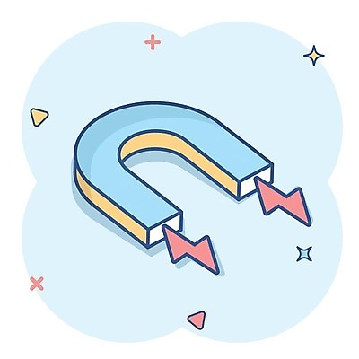 EPS 해외이미지 하늘색 일러스트 사람없음 반짝임 심볼 심플 자석 번개모양 자기장 해외202309 해외일러스트 모양 과학 모션 파란색 번개 파일형식 벡터