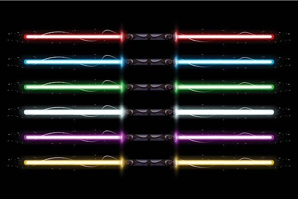 EPS 해외이미지 디자인 별 무기 선 컬러 백그라운드 십자가 일러스트 미래 손잡이 빨간색 초록색 파란색 빛 세트 우주 검은색 어둠 힘 장비 칼 수집 싸움 전쟁 네온 봉 주인 고립 광 더블 웅장함 환상 스타일 벡터 해외202309 해외일러스트 자연요소 컨셉 모션 파일형식