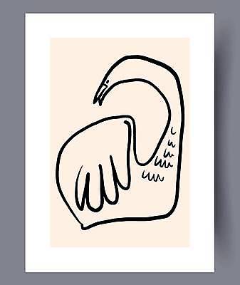 EPS 해외이미지 선 백그라운드 일러스트 추상 미술 사람없음 분위기 백조 캔버스 기하학 해외202309 해외일러스트 컨셉 무늬 조류 문화예술 파일형식 벡터