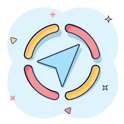 EPS 해외이미지 화살표 하늘색 곡선 일러스트 사람없음 반짝임 나침반 방향 심볼 심플 해외202309 해외일러스트 선 모션 파란색 파일형식 벡터