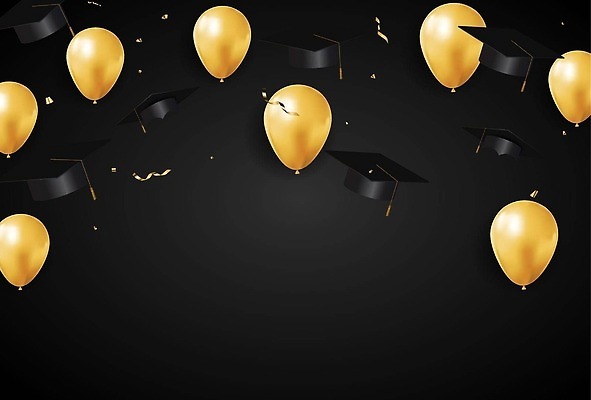 EPS 해외이미지 모자 백그라운드 일러스트 졸업 교실 졸업생 축하 인사 황금 졸업장 꽃가루 풍선 캡모자 해외202309 해외일러스트 모자_잡화 잡화 교육 컨셉 학교 예절 가루 파일형식 벡터