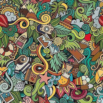 EPS 해외이미지 여행 백그라운드 잎 패턴 일러스트 어류 사람없음 야자수 카메라 열기구 낙서 가득함 코코넛주스 해외일러스트 나무 식물 무늬 항공교통 전자제품 수중동물 주스 코코넛 파일형식 벡터