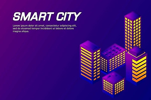 EPS 해외이미지 일러스트 빌딩 사람없음 건물 보라색 도시 아이소메트릭 해외202309 해외일러스트 건축물 컬러 파일형식 벡터