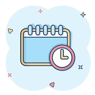 EPS 해외이미지 시계 하늘색 일러스트 사람없음 반짝임 달력 심볼 심플 해외202309 해외일러스트 모션 파란색 파일형식 벡터