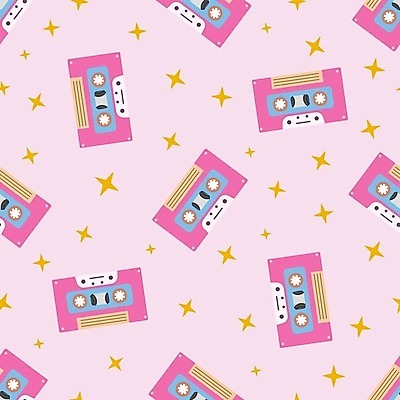 EPS 해외이미지 분홍색 패턴 일러스트 사람없음 반짝임 카세트테이프 분홍색배경 해외202309 해외일러스트 컬러 백그라운드 무늬 모션 파일형식 벡터