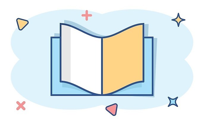 EPS 해외이미지 하늘색 일러스트 사람없음 책 반짝임 심볼 심플 해외202309 해외일러스트 모션 파란색 파일형식 벡터