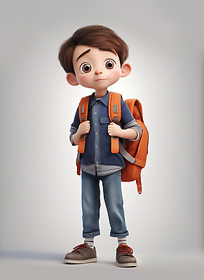 JPG 전신 편집이미지 캐릭터 남자 초등학생 어린이 책가방 한명 서기 미소 소년 잡기 매기 소년한명만 편집실사 AI컴퓨터그래픽 AI콘텐츠 1 학생 가방 모션 표정 사람 CG 남자한명만 소년만 파일형식