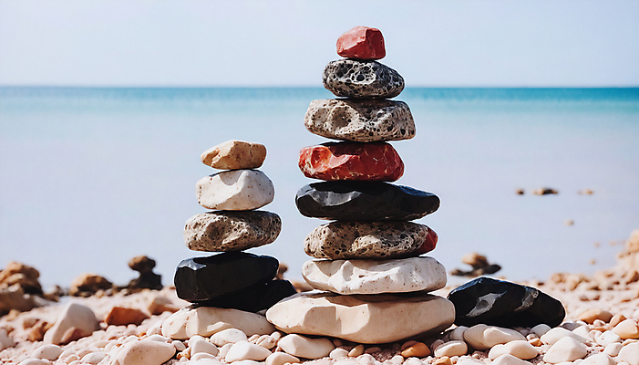 JPG 편집이미지 해변 사람없음 쌓기 희망 돌_바위 기도 석탑 디지털합성 소원 소원탑 편집실사 AI포토 AI콘텐츠 감정 바다 모션 탑 CG 파일형식