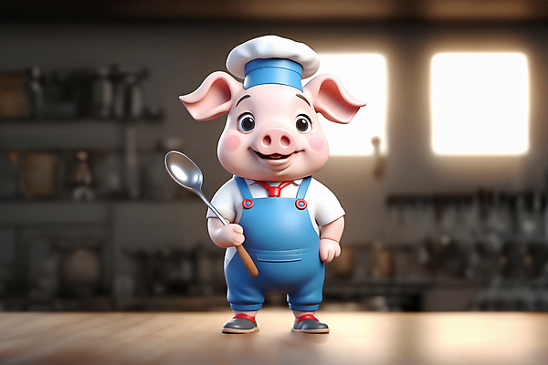 JPG 편집이미지 한마리 동물캐릭터 허리손 3D캐릭터 서기 미소 들기 사람없음 주방 숟가락 요리사 돼지 조리복 즐거움 돼지캐릭터 블러효과 편집실사 AI컴퓨터그래픽 AI콘텐츠 동물 직업 캐릭터 1 감정 포즈 유니폼 포유류 모션 수저 표정 CG 블러 파일형식 효과