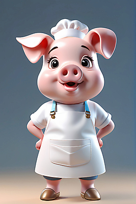 JPG 편집이미지 한마리 동물캐릭터 허리손 3D캐릭터 서기 미소 사람없음 요리사 앞치마 돼지 조리복 즐거움 돼지캐릭터 편집실사 AI컴퓨터그래픽 AI콘텐츠 동물 직업 캐릭터 1 감정 포즈 유니폼 포유류 모션 표정 CG 파일형식