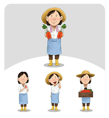 전신 여자 일러스트 서기 미소 들기 여러명 성인 농장 파이팅 앞치마 주먹 당근 수확 농부 나무상자 밀짚모자 전원생활 농업인의날 당근주스 성인여자만 월간캐릭터 일러캐릭터 AI파일 직업 캐릭터 모자_잡화 기념일 다수 농업 모션 뿌리채소 표정 사람 생활 상자 야채주스 여자만 성인만 파일형식 벡터