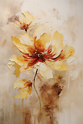 JPG 꽃 일러스트 페인팅 붓터치 가을꽃 사람없음 갈색 노란색 빈티지 그림 질감 유화 국내일러스트 AI일러스트 AI콘텐츠 식물 컬러 컨셉 미술 파일형식 가을_계절