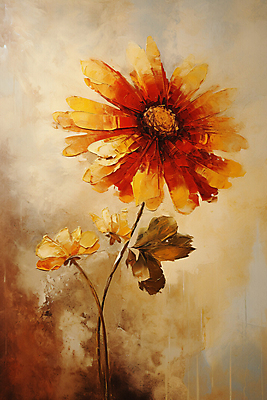 JPG 꽃 일러스트 페인팅 붓터치 가을꽃 사람없음 갈색 빈티지 그림 질감 유화 국내일러스트 AI일러스트 AI콘텐츠 식물 컬러 컨셉 미술 파일형식 가을_계절