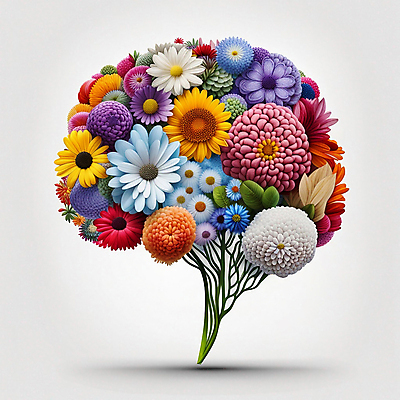 JPG 편집이미지 꽃 잎 건강 사람없음 화려 디지털합성 뇌 신경기관 편집실사 AI컴퓨터그래픽 AI콘텐츠 식물 컨셉 장기_의학 CG 파일형식