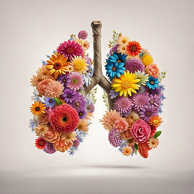 JPG 편집이미지 꽃 잎 건강 사람없음 화려 허파 장기 디지털합성 편집실사 AI컴퓨터그래픽 AI콘텐츠 식물 컨셉 신체 호흡기관 CG 파일형식