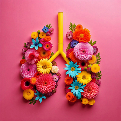 JPG 편집이미지 꽃 분홍색 잎 건강 사람없음 화려 허파 장기 디지털합성 편집실사 AI컴퓨터그래픽 AI콘텐츠 식물 컬러 컨셉 신체 호흡기관 CG 파일형식