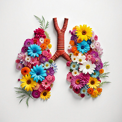 JPG 편집이미지 꽃 건강 사람없음 풀 화려 허파 장기 디지털합성 편집실사 AI컴퓨터그래픽 AI콘텐츠 식물 컨셉 신체 호흡기관 CG 파일형식