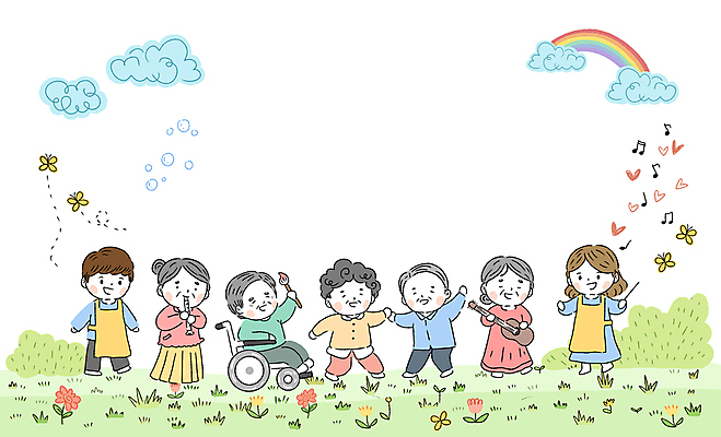 전신 PSD 구름 여자 할아버지 노년 남자 꽃 할머니 나비 무지개 연주 음표 일러스트 서기 들기 앉기 잔디 여러명 성인 취미 앞치마 화목 기타 하트 춤 붓 풀 비눗방울 즐거움 휠체어 노인복지 리코더 요양보호사 카피스페이스 국내일러스트 자연요소 모양 식물 직업 기호 감정 음악 다수 곤충 컨셉 모션 현악기 문화예술 사람 공백 목관악기 복지 파일형식