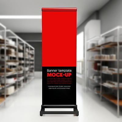 PSD 편집이미지 배너 프레임 광고판 실내 사람없음 빨간색 상점 사각형 디지털합성 마케팅 입간판 목업 편집소스 편집실사 도형 컬러 간판 알림판 내부 CG 판 파일형식