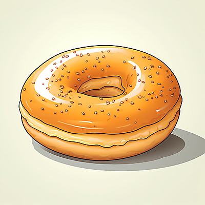 JPG 빵 일러스트 사람없음 한개 갈색 베이글 크림치즈 국내일러스트 AI일러스트 AI콘텐츠 1 음식 컬러 치즈 파일형식