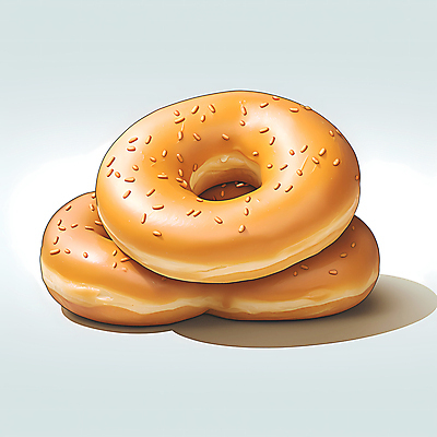 JPG 빵 일러스트 사람없음 갈색 베이글 국내일러스트 AI일러스트 AI콘텐츠 음식 컬러 파일형식