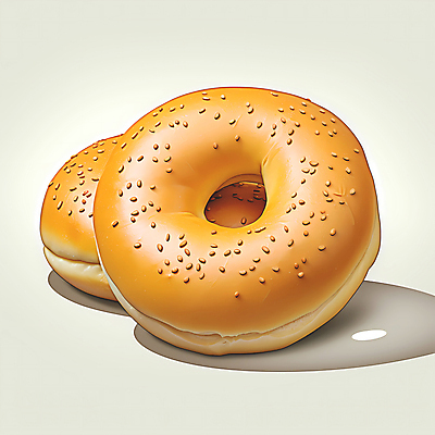 JPG 빵 일러스트 사람없음 갈색 베이글 국내일러스트 AI일러스트 AI콘텐츠 음식 컬러 파일형식
