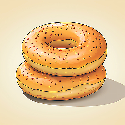 JPG 빵 일러스트 사람없음 한개 갈색 베이글 국내일러스트 AI일러스트 AI콘텐츠 1 음식 컬러 파일형식