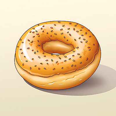 JPG 빵 일러스트 사람없음 한개 갈색 베이글 국내일러스트 AI일러스트 AI콘텐츠 1 음식 컬러 파일형식