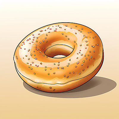 JPG 빵 일러스트 사람없음 한개 갈색 베이글 국내일러스트 AI일러스트 AI콘텐츠 1 음식 컬러 파일형식