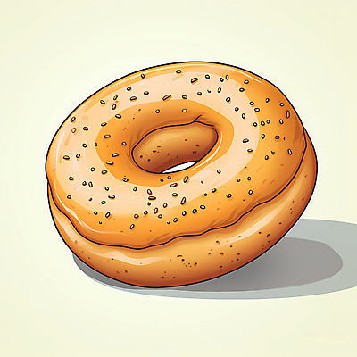 JPG 빵 일러스트 사람없음 한개 갈색 베이글 국내일러스트 AI일러스트 AI콘텐츠 1 음식 컬러 파일형식